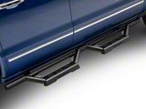Octagon Tube Drop Style Nerf Side Step Bars; Black (07-18 Silverado 1500 Extended/Double Cab)