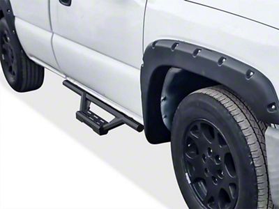 Octagon Tube Drop Style Nerf Side Step Bars; Black (99-06 Silverado 1500 Regular Cab)