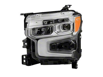 OE Style Full LED Headlight with Amber LED DRL Headlight; Chrome Housing; Clear Lens; Driver Side (22-24 Silverado 1500 LT, RST Non-Rally Edition)