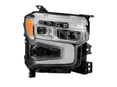 OE Style Full LED Headlight with Amber LED DRL Headlight; Chrome Housing; Clear Lens; Passenger Side (22-24 Silverado 1500 LT, RST Non-Rally Edition)