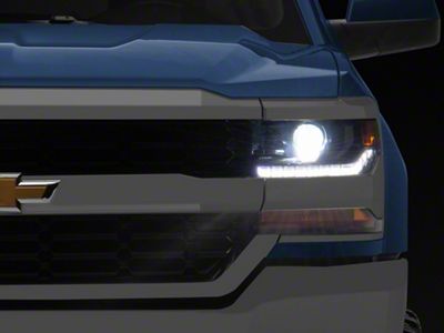 OE Style Headlight; Black Housing; Clear Lens; Driver Side (16-18 Silverado 1500 w/ Factory HID Headlights)