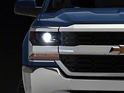 OE Style Headlight; Black Housing; Clear Lens; Passenger Side (16-18 Silverado 1500 w/ Factory HID Headlights)