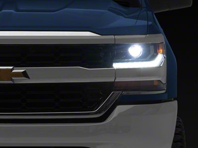 OE Style Headlight; Chrome Housing; Clear Lens; Driver Side (16-18 Silverado 1500 w/ Factory HID Headlights)