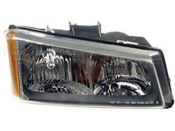 OE Style Headlight; Chrome Housing; Clear Lens; Passenger Side (03-04 Silverado 1500)