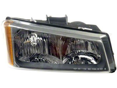OE Style Headlight; Chrome Housing; Clear Lens; Passenger Side (03-04 Silverado 1500)