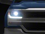 OE Style Headlight; Chrome Housing; Clear Lens; Passenger Side (16-18 Silverado 1500 w/ Factory HID Headlights)