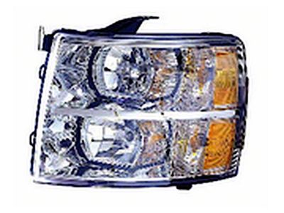 CAPA Replacement Headlight; Chrome Housing; Clear Lens; Driver Side (07-13 Silverado 1500)