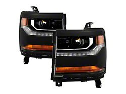 OE Style Headlights; Black Housing; Clear Lens (16-18 Silverado 1500 w/ Factory HID Headlights)