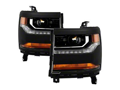 OE Style Headlights; Black Housing; Clear Lens (16-18 Silverado 1500 w/ Factory HID Headlights)