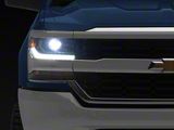 OE Style Headlights; Chrome Housing; Clear Lens (16-18 Silverado 1500 w/ Factory HID Headlights)