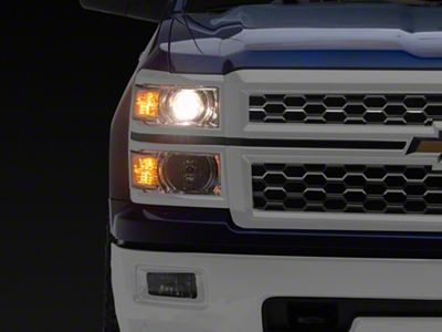 OE Style Projector Headlights; Chrome Housing; Clear Lens (14-15 Silverado 1500)