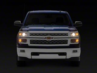 Silverado 1500 LED Bar Projector Style Headlights with Black Trim; White Housing; Clear Lens (14 Silverado 1500 LED Bar Projector Style Headlights with Black Trim; White Housing; Clear Lens (14