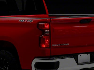 OE Style Tail Light; Chrome Housing; Red Lens; Driver Side (19-23 Silverado 1500 w/ Factory Halogen Tail Lights)