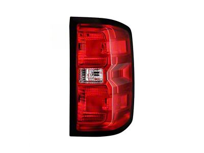 OE Style Tail Light; Chrome Housing; Red/Clear Lens; Driver Side (16-18 Silverado 1500 w/ Factory Halogen Tail Lights)