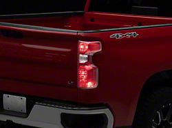 OE Style Tail Lights; Chrome Housing; Red Lens (19-23 Silverado 1500 w/ Factory Halogen Tail Lights)