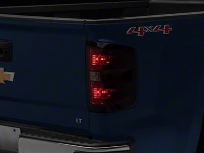 OE Style Tail Lights; Chrome Housing; Red Smoked Lens (14-18 Silverado 1500 w/ Factory Halogen Tail Lights)