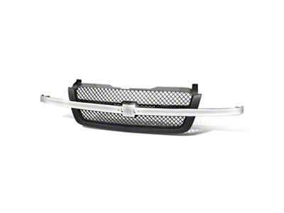 OE Style Upper Replacement Grille; Chrome/Dark Gray (03-05 Silverado 1500)