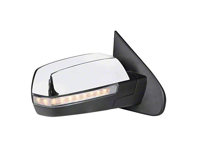 OE Style Side Mirror with LED Puddle Light and Turn Signal; Chrome; Passenger Side (14-18 Silverado 1500)