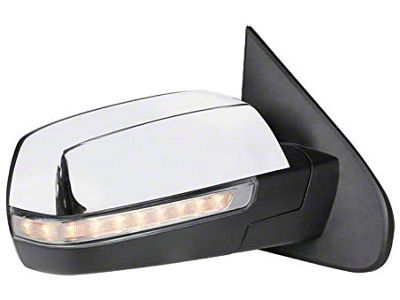 OE Style Side Mirror with LED Puddle Light and Turn Signal; Chrome; Passenger Side (14-18 Silverado 1500)