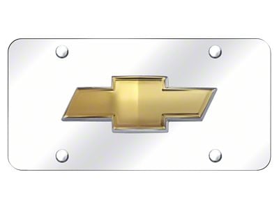 OEM Bowtie Logo License Plate; Chrome (Universal; Some Adaptation May Be Required)