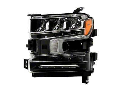 OEM Style Full LED Headlight; Black Housing; Clear Lens; Driver Side (19-21 Silverado 1500 w/ Factory Halogen Headlights; 2022 Silverado 1500 LTD w/ Factory Halogen Headlights)