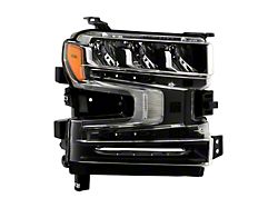 OEM Style Full LED Headlight; Black Housing; Clear Lens; Passenger Side (19-21 Silverado 1500 w/ Factory Halogen Headlights; 2022 Silverado 1500 LTD w/ Factory Halogen Headlights)