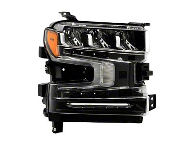 OEM Style Full LED Headlight; Black Housing; Clear Lens; Passenger Side (19-21 Silverado 1500 w/ Factory Halogen Headlights; 2022 Silverado 1500 LTD w/ Factory Halogen Headlights)