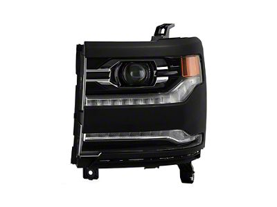 OEM Style Headlight with Black Trim; Driver Side; Black Housing; Clear Lens (16-18 Silverado 1500 w/ Factory LED Headlights)