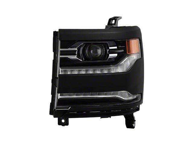 OEM Style Headlight with Black Trim; Driver Side; Black Housing; Clear Lens (16-18 Silverado 1500 w/ Factory LED Headlights)