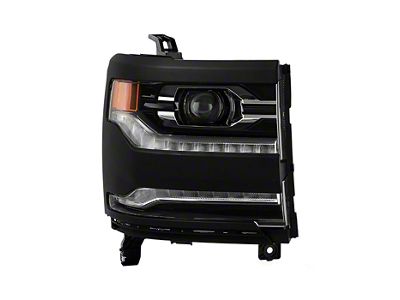 OEM Style Headlight with Black Trim; Passenger Side; Black Housing; Clear Lens (16-18 Silverado 1500 w/ Factory LED Headlights)