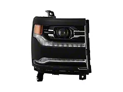 OEM Style Headlight with Black Trim; Passenger Side; Black Housing; Clear Lens (16-18 Silverado 1500 w/ Factory LED Headlights)