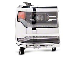 OEM Style Headlight with Chrome Trim; Passenger Side; Black Housing; Clear Lens (16-18 Silverado 1500 w/ Factory LED Headlights)