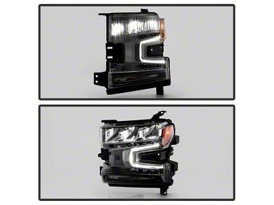 OEM Style Headlight; Chrome Housing; Clear Lens; Driver Side (19-24 Silverado 1500 w/ Factory LED Headlights)