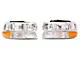 OEM Style Headlights with Bumper Lights; Chrome Housing; Clear Lens (99-02 Silverado 1500)