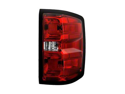 OEM Style Non-Accent Tail Light; Black Housing; Red/Clear Lens; Passenger Side (16-18 Silverado 1500 w/ Factory Halogen Tail Lights)