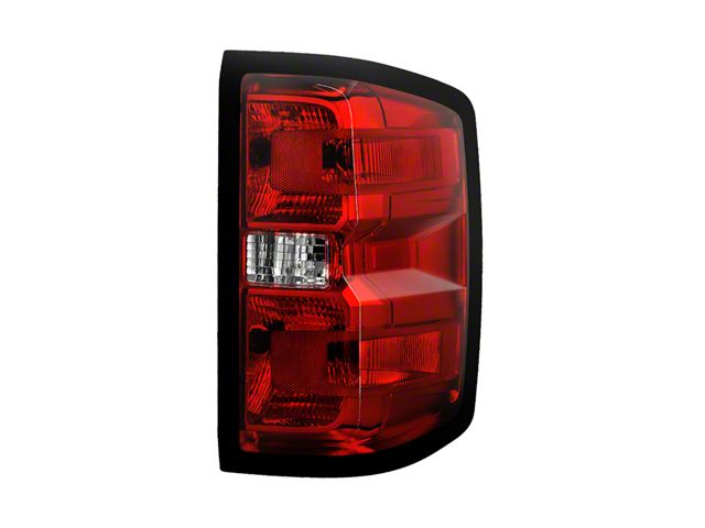 OEM Style Non-Accent Tail Light; Black Housing; Red/Clear Lens; Passenger Side (16-18 Silverado 1500 w/ Factory Halogen Tail Lights)