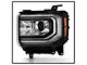 OEM Style Projector Headlight with LED DRL; Black Housing; Clear Lens; Driver Side (16-18 Silverado 1500 w/ Factory HID Headlights)