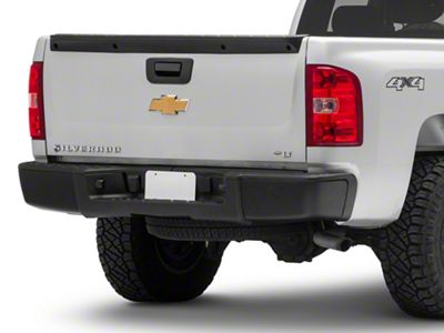 OEM Style Steel Rear Bumper; Not Pre-Drilled for Backup Sensors; Black (07-13 Silverado 1500)