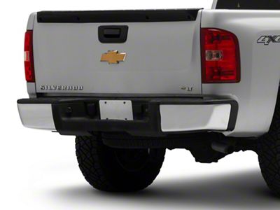 OEM Style Steel Rear Bumper; Not Pre-Drilled for Backup Sensors; Chrome (07-13 Silverado 1500)