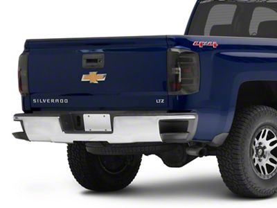 OEM Style Steel Rear Bumper; Not Pre-Drilled for Backup Sensors; Chrome (14-18 Silverado 1500)