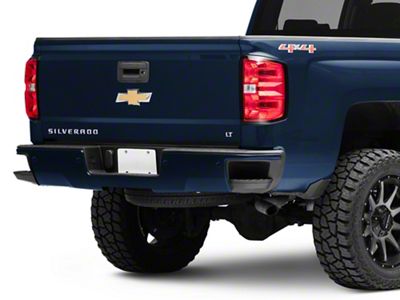 OEM Style Steel Rear Bumper; Pre-Drilled for Backup Sensors; Black (14-18 Silverado 1500)