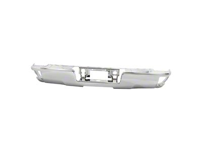 OEM Style Steel Rear Bumper Shell; Not Pre-Drilled for Backup Sensors; Chrome (14-18 Silverado 1500)