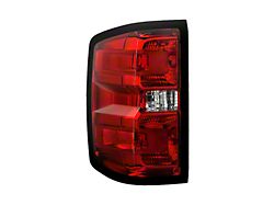 OEM Style Tail Light; Black Housing; Red/Clear Lens; Driver Side (14-18 Silverado 1500 w/ Factory Halogen Tail Lights)