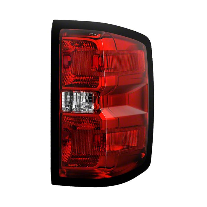 Silverado 1500 OEM Style Tail Light; Black Housing; Red/Clear Lens