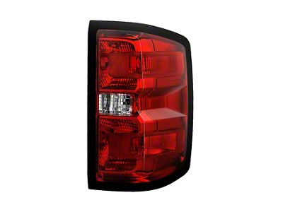 OEM Style Tail Light; Black Housing; Red/Clear Lens; Passenger Side (14-18 Silverado 1500 w/ Factory Halogen Tail Lights)