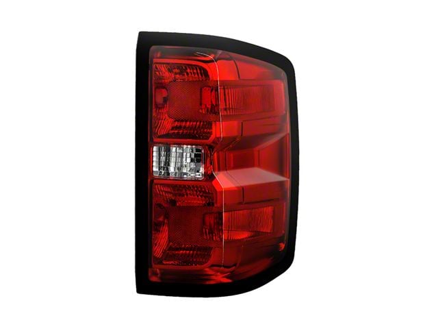 OEM Style Tail Light; Black Housing; Red/Clear Lens; Passenger Side (14-18 Silverado 1500 w/ Factory Halogen Tail Lights)