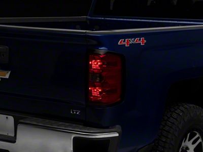 OEM Style Tail Lights; Black Housing; Red/Clear Lens (14-18 Silverado 1500 w/ Factory Halogen Tail Lights)