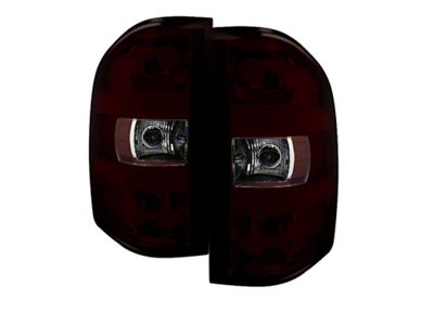 OEM Style Tail Lights; Chrome Housing; Red Smoked Lens (07-13 Silverado 1500)