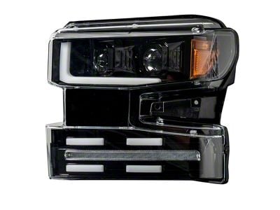 OLED Halo Projector Headlights; Black Housing; Smoked Lens (19-21 Silverado 1500 w/ Factory Halogen Headlights)