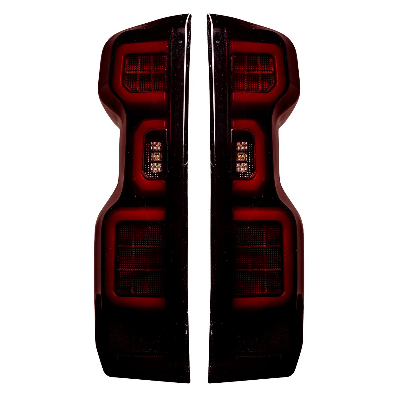Silverado 1500 OLED Tail Lights; Black Housing; Red Smoked